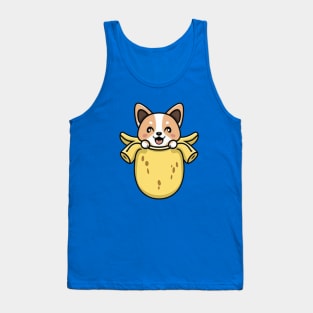 a kawaii corgi banana coming out of it Tank Top